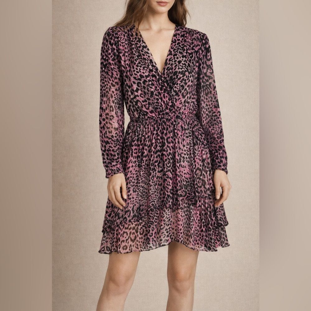 Zadig & Voltaire Rogers Velours Devore Leopard Dress — Silk Blend — Size M